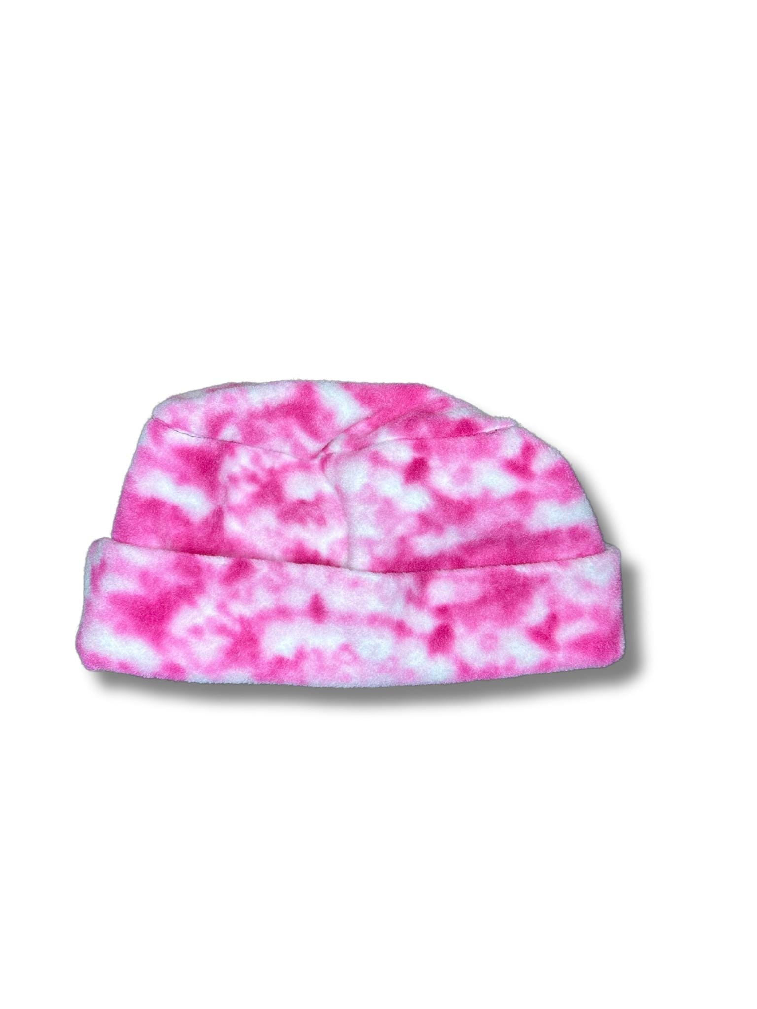 Spiral Tie Dye Pink - Premium Fleece Circular Hat