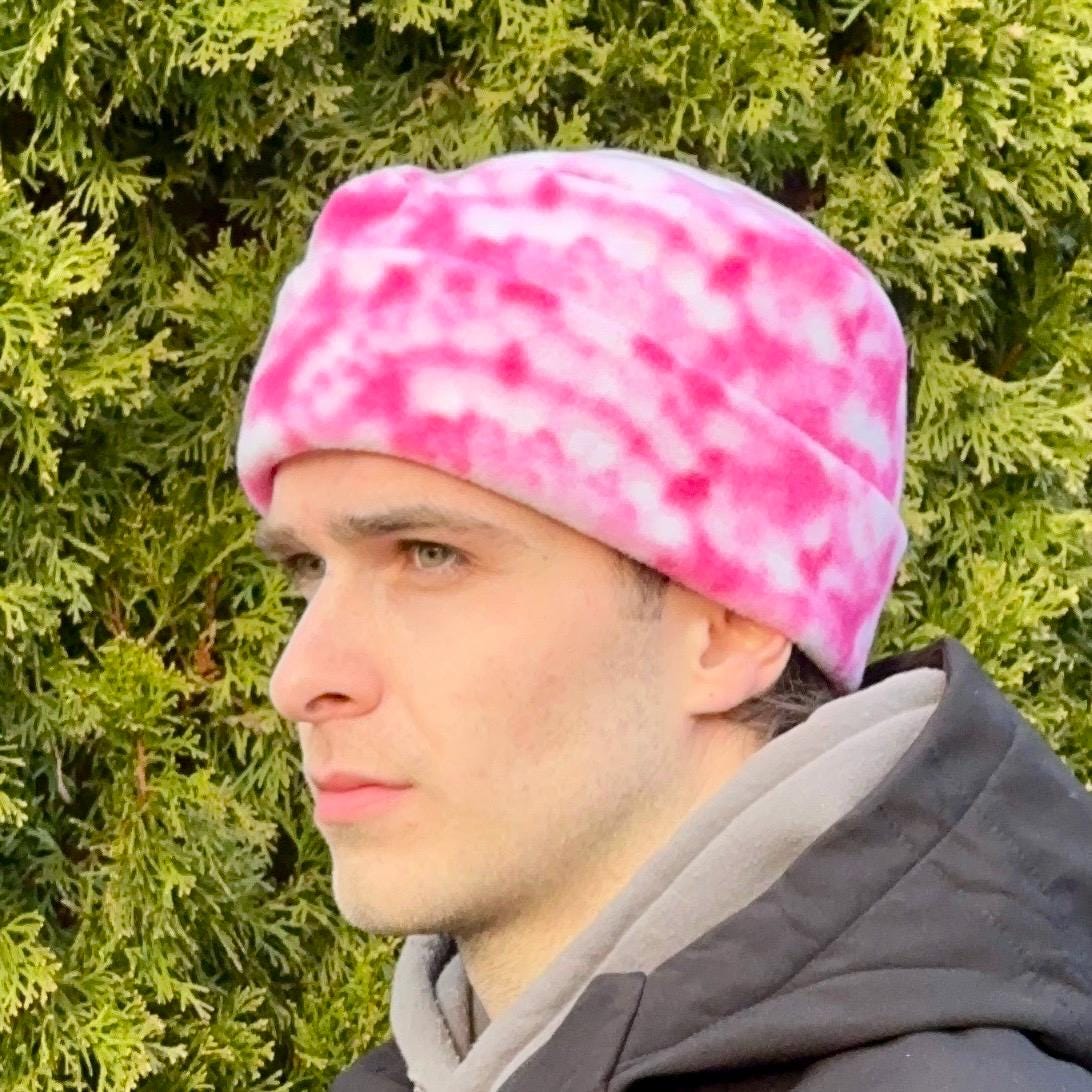 Spiral Tie Dye Pink - Premium Fleece Circular Hat